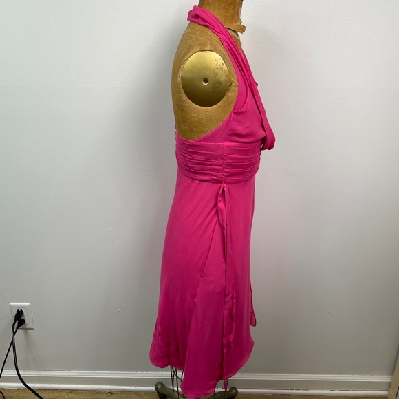 Celine Silk Ruffled Belted Halter Dress - Picture 4 of 11